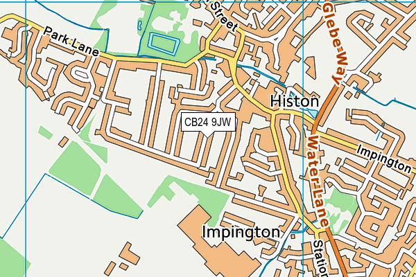 CB24 9JW map - OS VectorMap District (Ordnance Survey)