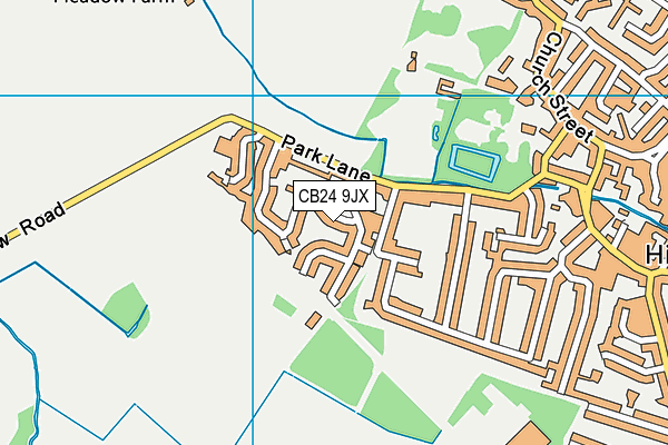 CB24 9JX map - OS VectorMap District (Ordnance Survey)