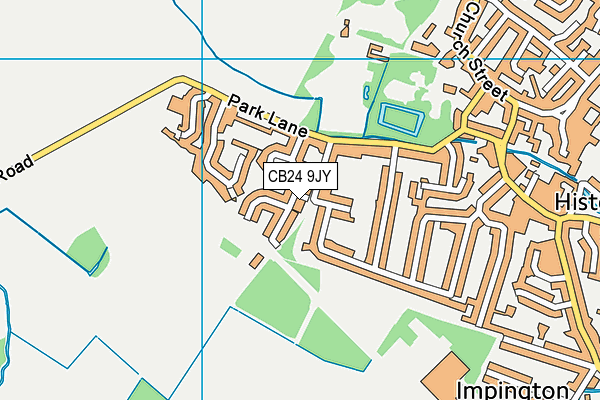 CB24 9JY map - OS VectorMap District (Ordnance Survey)
