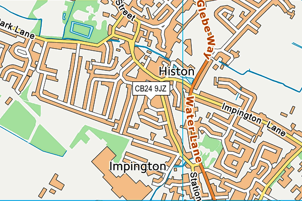 CB24 9JZ map - OS VectorMap District (Ordnance Survey)