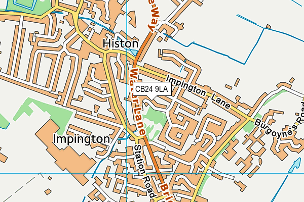 CB24 9LA map - OS VectorMap District (Ordnance Survey)