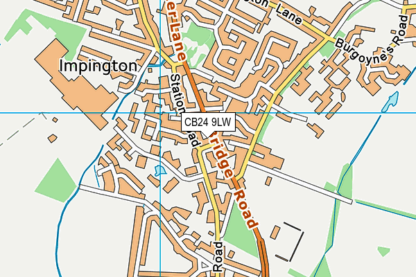 CB24 9LW map - OS VectorMap District (Ordnance Survey)