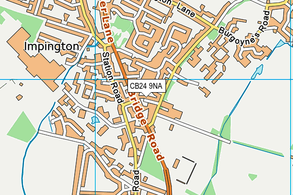 CB24 9NA map - OS VectorMap District (Ordnance Survey)