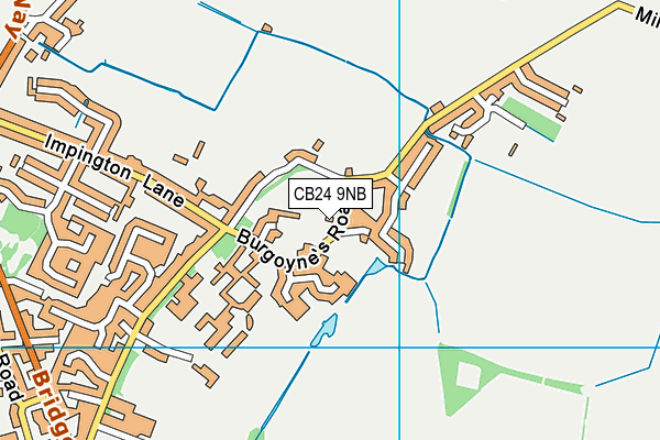 CB24 9NB map - OS VectorMap District (Ordnance Survey)