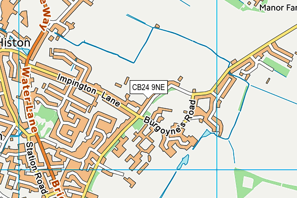 CB24 9NE map - OS VectorMap District (Ordnance Survey)