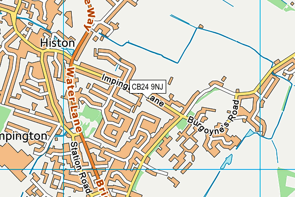 CB24 9NJ map - OS VectorMap District (Ordnance Survey)