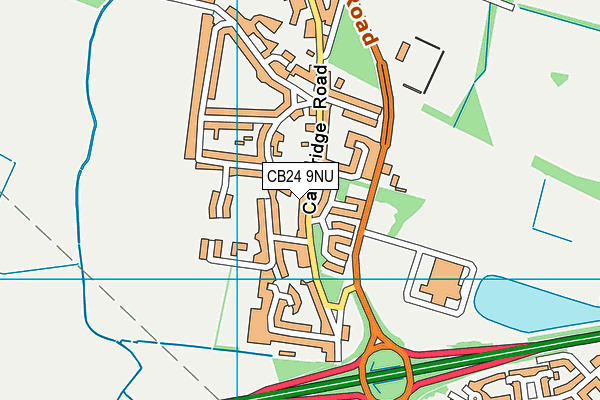 CB24 9NU map - OS VectorMap District (Ordnance Survey)