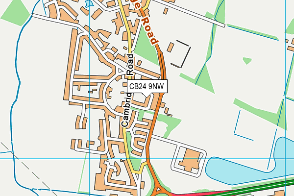 CB24 9NW map - OS VectorMap District (Ordnance Survey)
