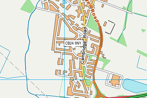 CB24 9NY map - OS VectorMap District (Ordnance Survey)