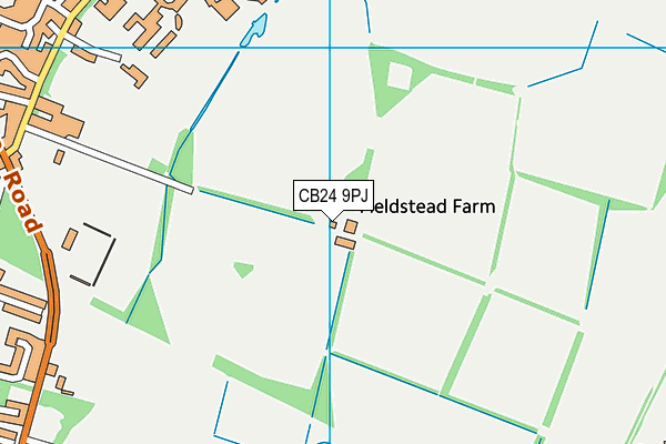 CB24 9PJ map - OS VectorMap District (Ordnance Survey)