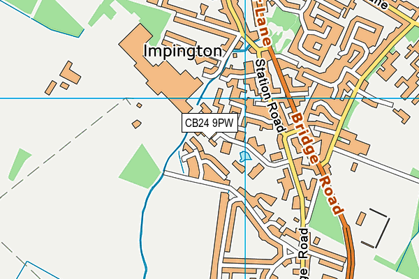 CB24 9PW map - OS VectorMap District (Ordnance Survey)
