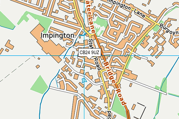 CB24 9UZ map - OS VectorMap District (Ordnance Survey)