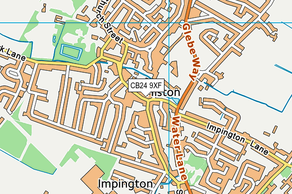 CB24 9XF map - OS VectorMap District (Ordnance Survey)