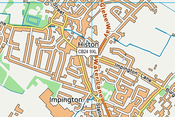 CB24 9XL map - OS VectorMap District (Ordnance Survey)