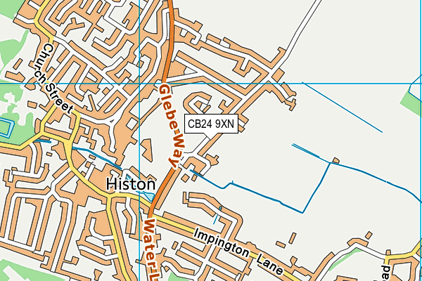 CB24 9XN map - OS VectorMap District (Ordnance Survey)
