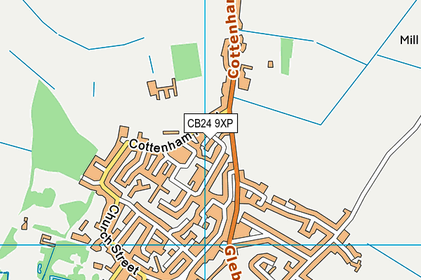 CB24 9XP map - OS VectorMap District (Ordnance Survey)