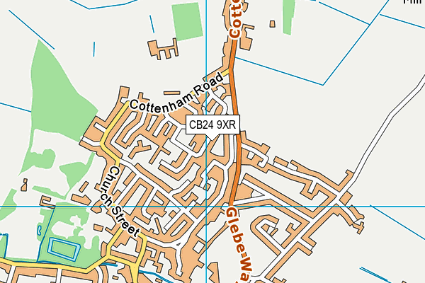 CB24 9XR map - OS VectorMap District (Ordnance Survey)