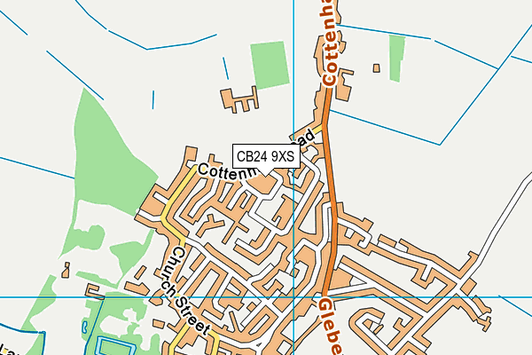 CB24 9XS map - OS VectorMap District (Ordnance Survey)