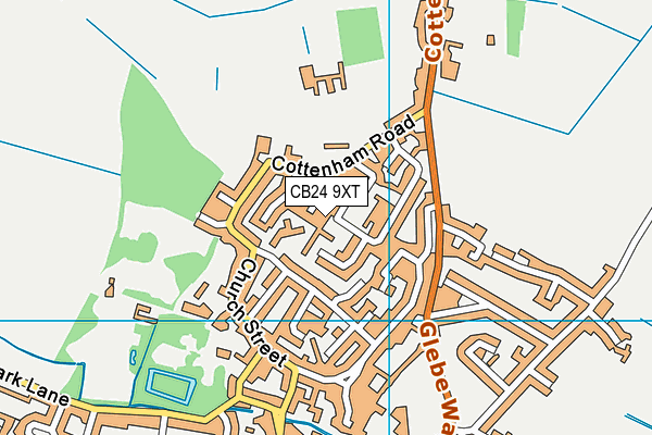 CB24 9XT map - OS VectorMap District (Ordnance Survey)