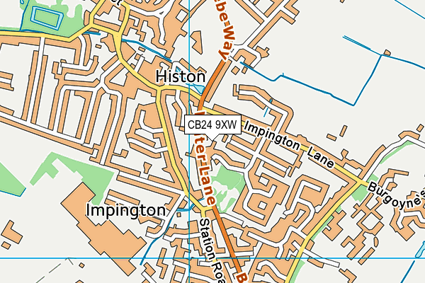 CB24 9XW map - OS VectorMap District (Ordnance Survey)