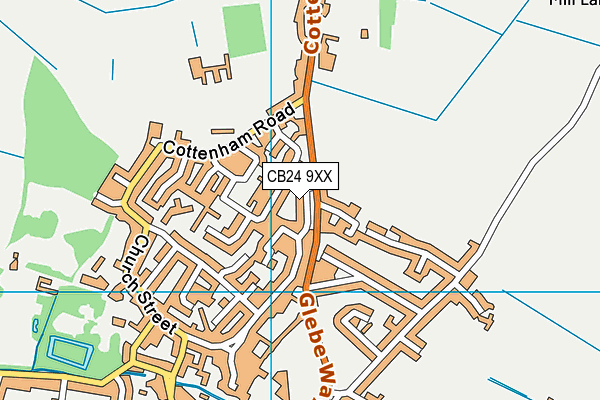 CB24 9XX map - OS VectorMap District (Ordnance Survey)