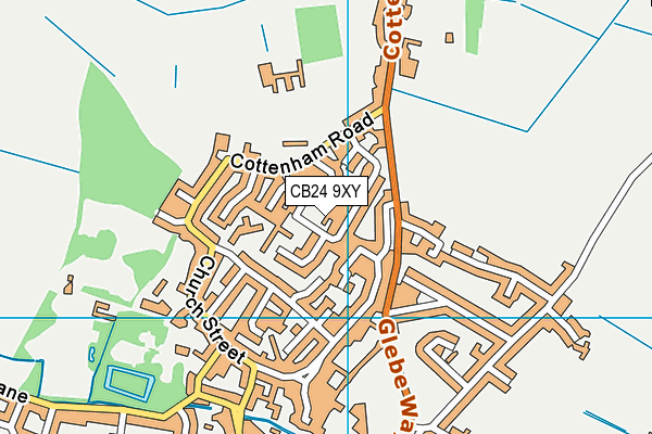 CB24 9XY map - OS VectorMap District (Ordnance Survey)