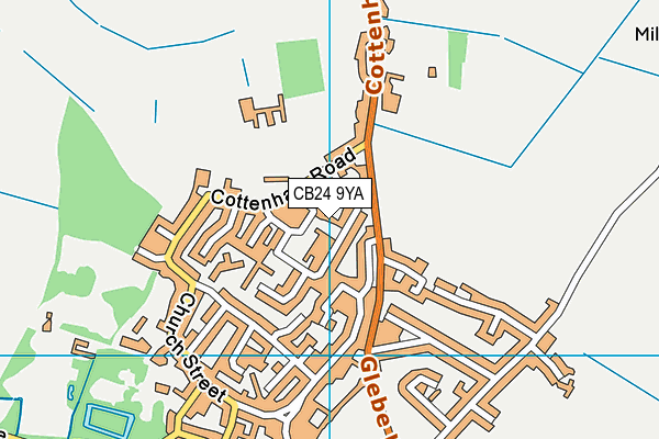 CB24 9YA map - OS VectorMap District (Ordnance Survey)