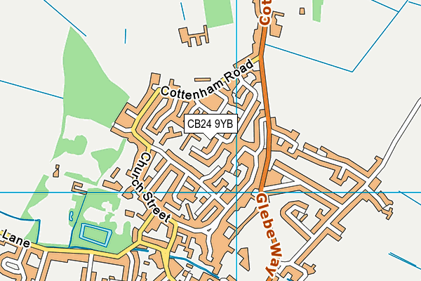 CB24 9YB map - OS VectorMap District (Ordnance Survey)
