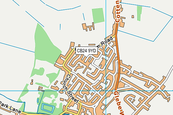 CB24 9YD map - OS VectorMap District (Ordnance Survey)