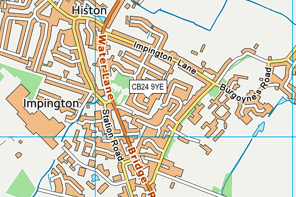 CB24 9YE map - OS VectorMap District (Ordnance Survey)