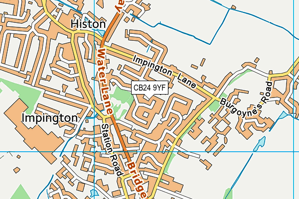 CB24 9YF map - OS VectorMap District (Ordnance Survey)