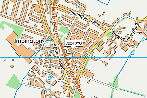 CB24 9YG map - OS VectorMap District (Ordnance Survey)