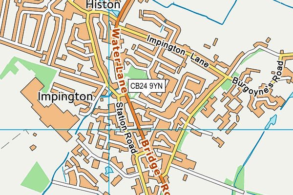 CB24 9YN map - OS VectorMap District (Ordnance Survey)