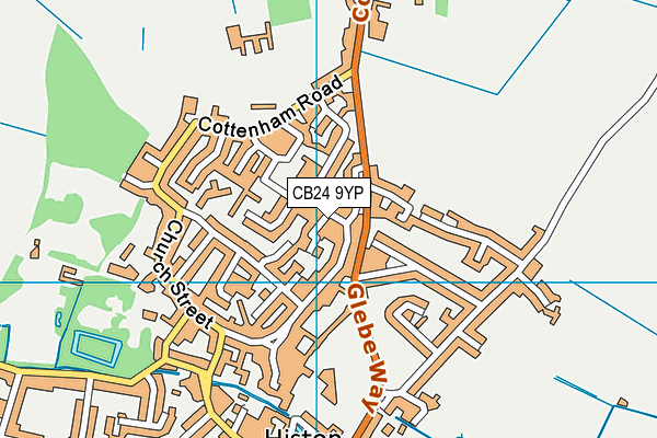 CB24 9YP map - OS VectorMap District (Ordnance Survey)