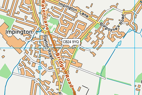 CB24 9YQ map - OS VectorMap District (Ordnance Survey)