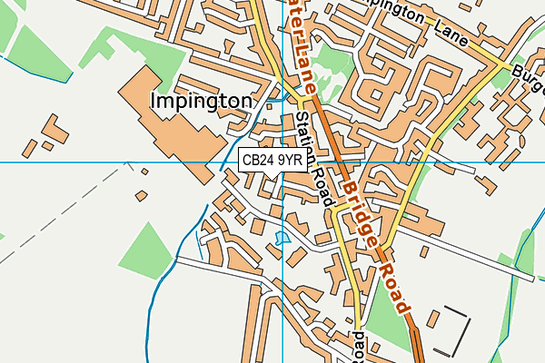 CB24 9YR map - OS VectorMap District (Ordnance Survey)