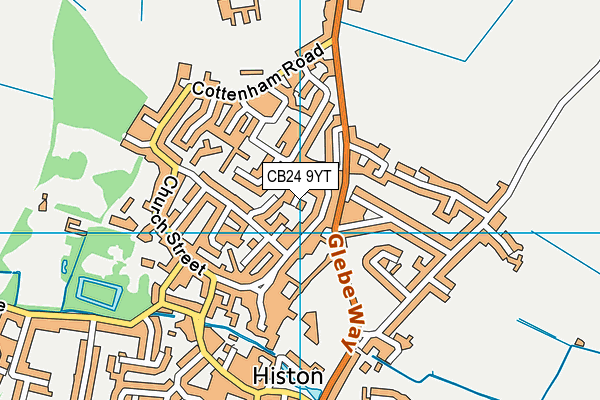 CB24 9YT map - OS VectorMap District (Ordnance Survey)