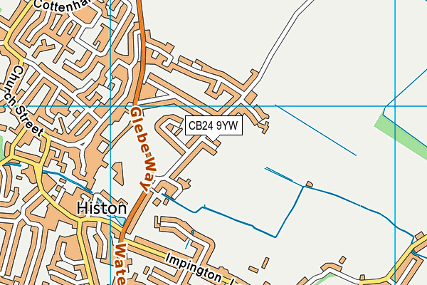 CB24 9YW map - OS VectorMap District (Ordnance Survey)