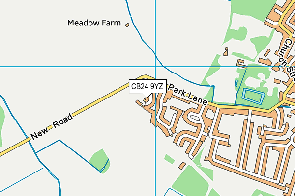 CB24 9YZ map - OS VectorMap District (Ordnance Survey)