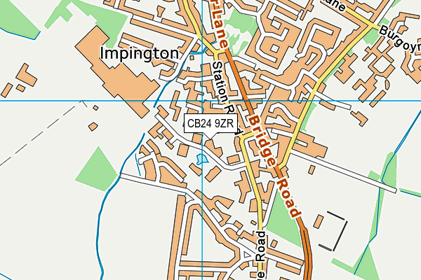 CB24 9ZR map - OS VectorMap District (Ordnance Survey)