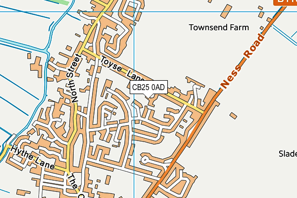 CB25 0AD map - OS VectorMap District (Ordnance Survey)