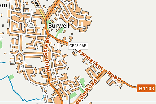 CB25 0AE map - OS VectorMap District (Ordnance Survey)