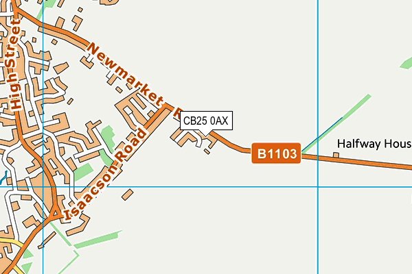 CB25 0AX map - OS VectorMap District (Ordnance Survey)