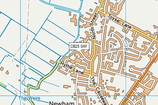 CB25 0AY map - OS VectorMap District (Ordnance Survey)
