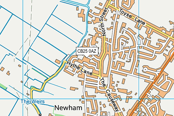 CB25 0AZ map - OS VectorMap District (Ordnance Survey)