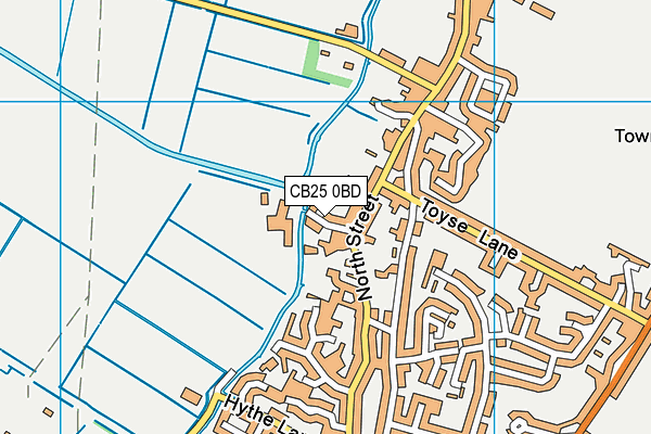 CB25 0BD map - OS VectorMap District (Ordnance Survey)