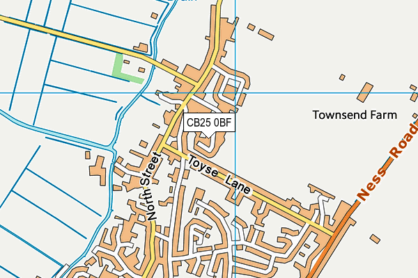 CB25 0BF map - OS VectorMap District (Ordnance Survey)