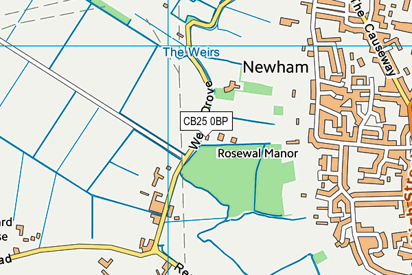 CB25 0BP map - OS VectorMap District (Ordnance Survey)