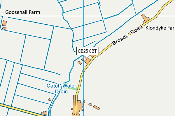 CB25 0BT map - OS VectorMap District (Ordnance Survey)