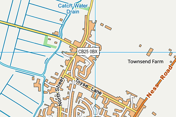 CB25 0BX map - OS VectorMap District (Ordnance Survey)